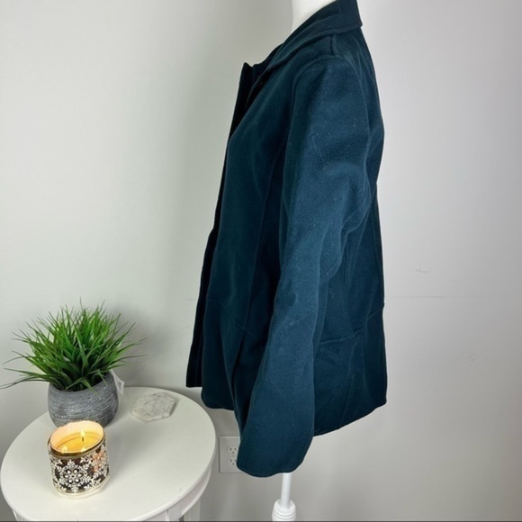 Linda Allard Ellen Tracy Womens Jacket Coat Green Buttons Pockets 100% Wool 12 - Picture 3 of 9